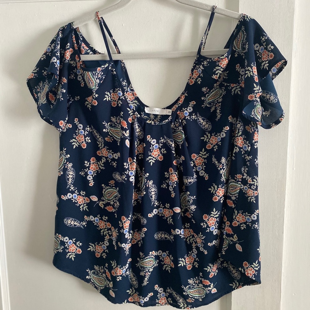 Paisley Blue Off-the-shoulder tank